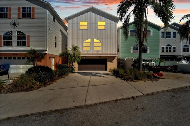 view of front of house with a garage