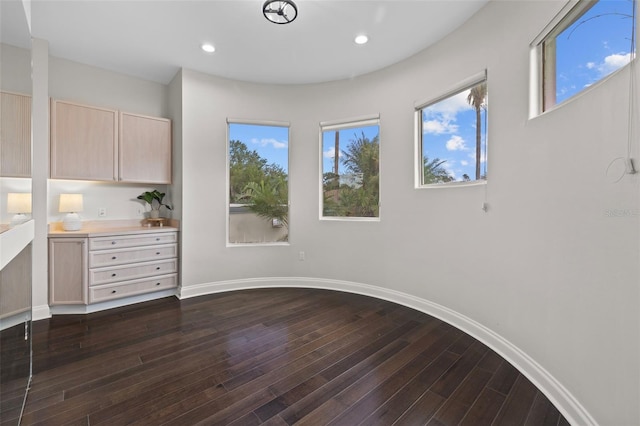 interior space featuring dark wood-type flooring