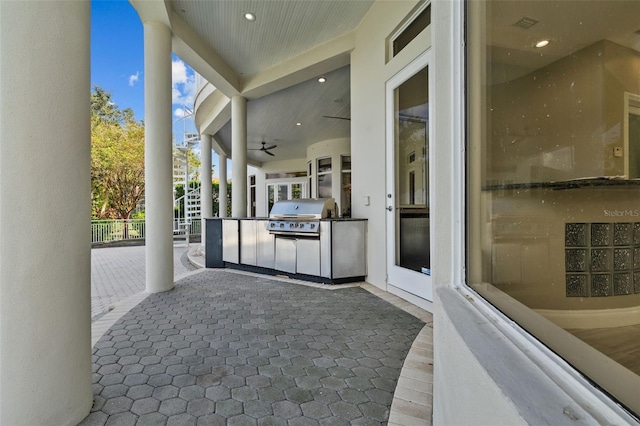 view of patio / terrace with a grill