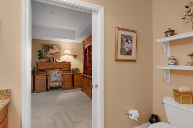 bathroom with vanity and toilet