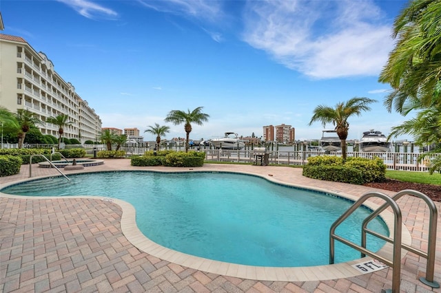 view of pool with a patio