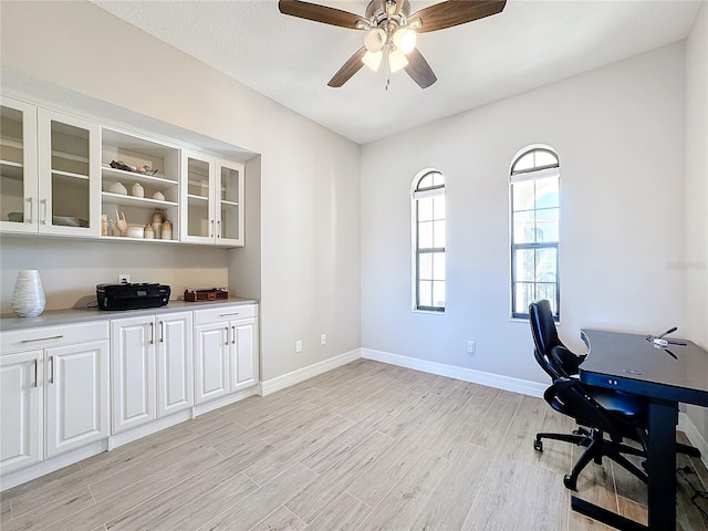 office featuring light hardwood / wood-style floors