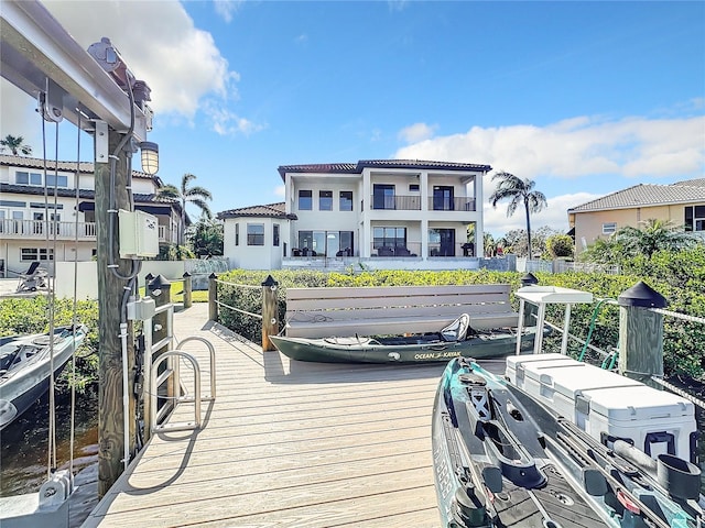 dock area featuring a balcony