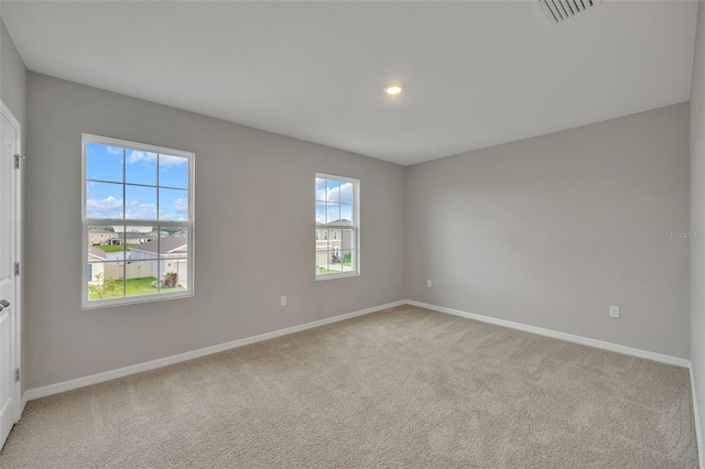 carpeted spare room with a wealth of natural light