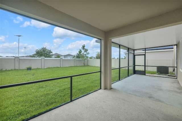 view of unfurnished sunroom