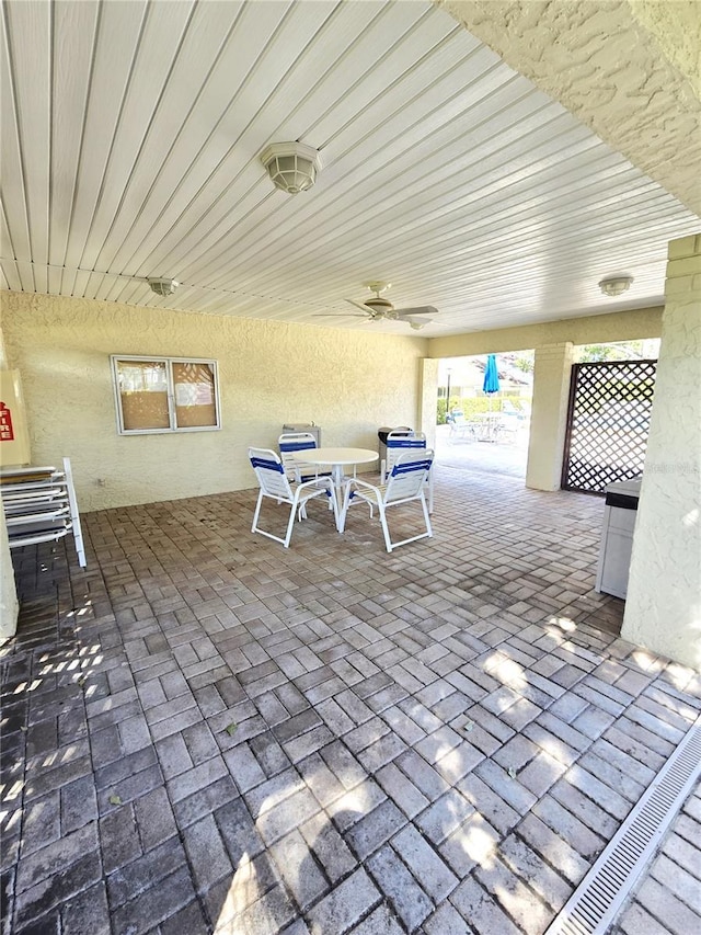 view of patio with ceiling fan