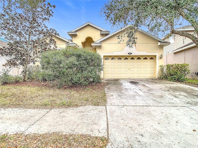 view of front of house with a garage