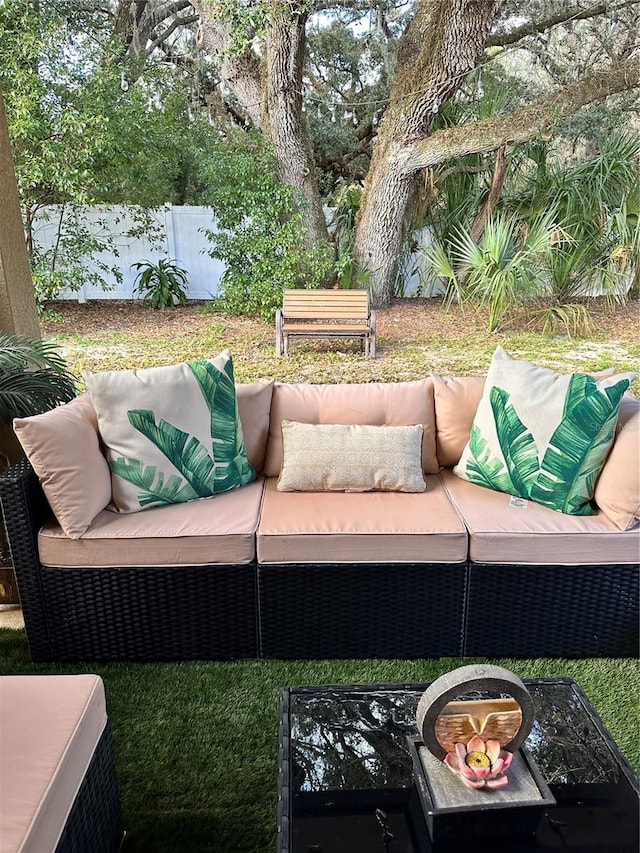 view of patio with an outdoor hangout area