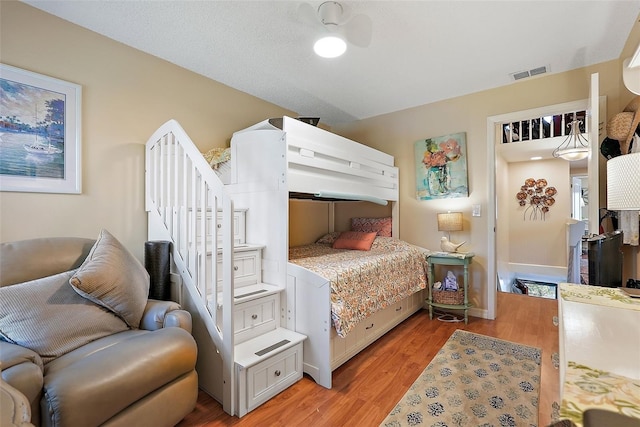 bedroom with light wood-type flooring