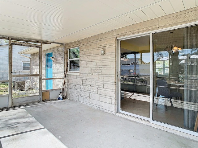 view of unfurnished sunroom