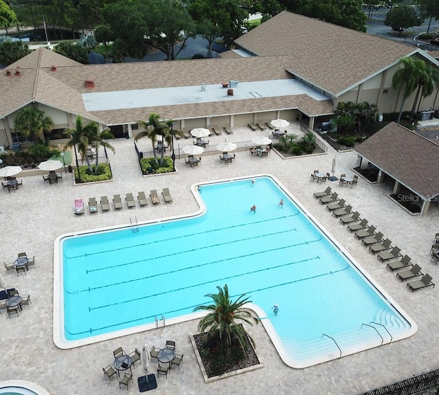 view of pool featuring a patio area