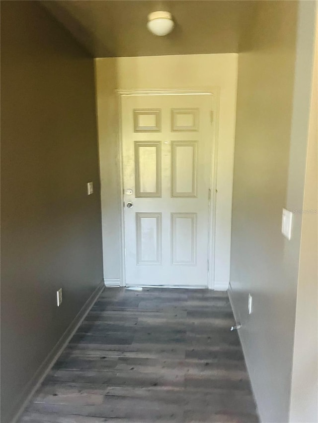 hall featuring dark hardwood / wood-style flooring