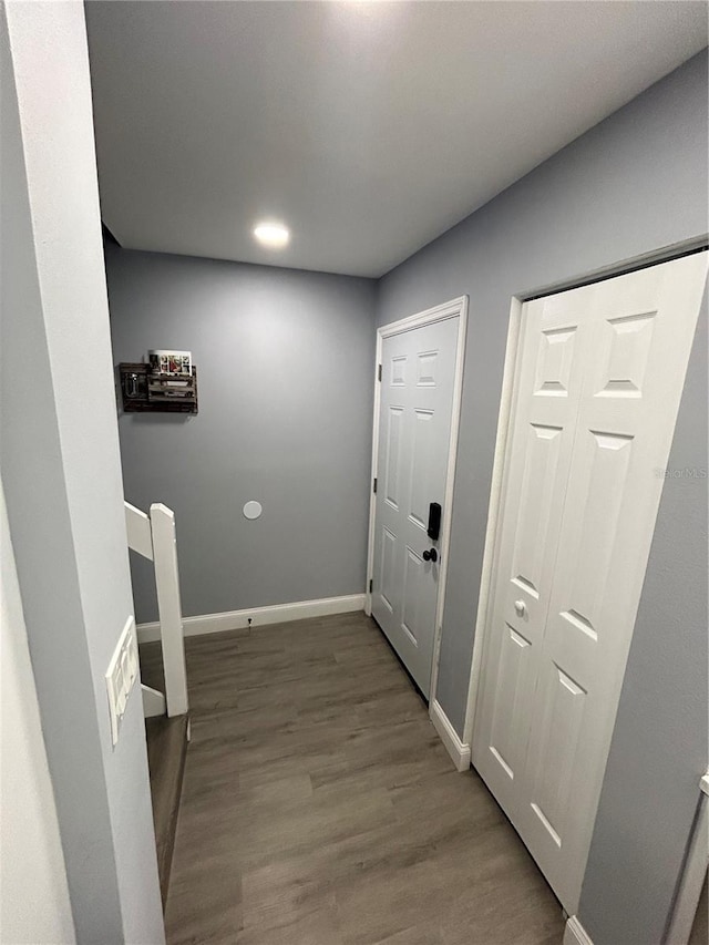 hall featuring hardwood / wood-style flooring