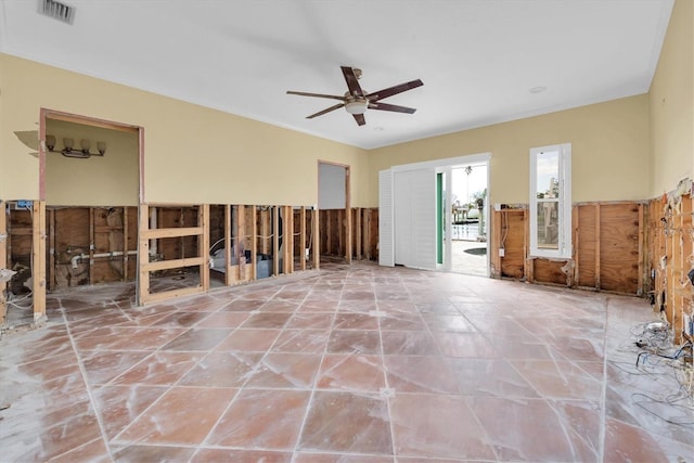 spare room featuring ceiling fan