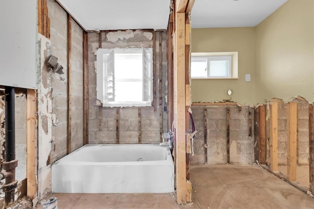 bathroom with a washtub