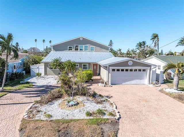 view of front of house with a garage