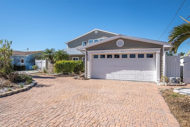 view of front of house with a garage