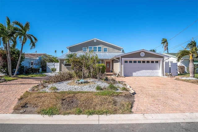 view of front of house with a garage