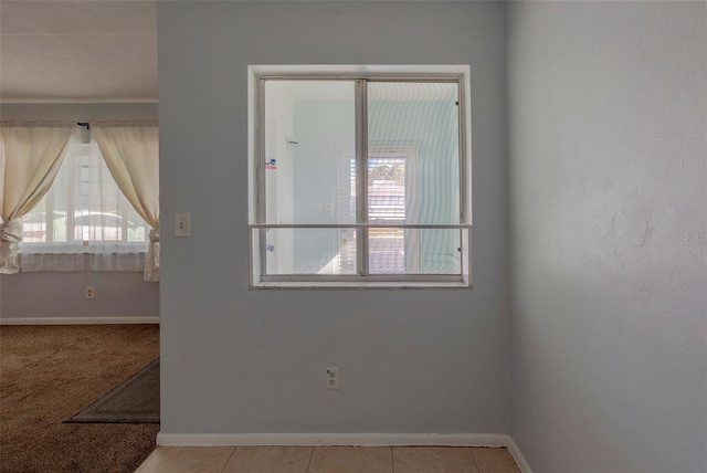 view of tiled spare room