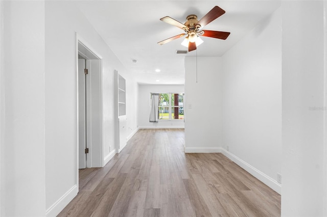 hall featuring light wood-type flooring