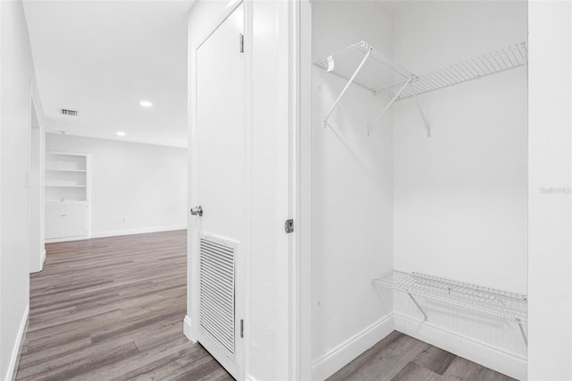 spacious closet with wood-type flooring