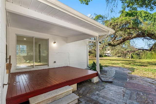 view of patio with a deck