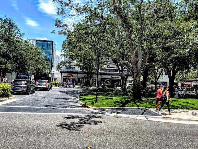 view of road with curbs