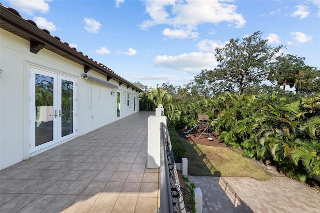 view of patio / terrace featuring french doors