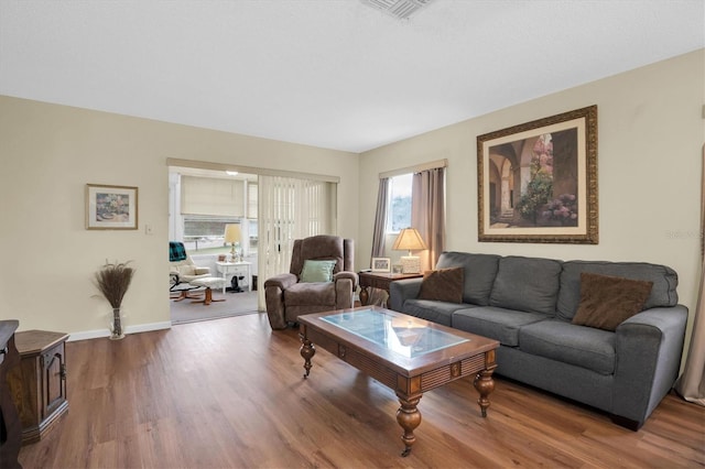 living room featuring hardwood / wood-style floors