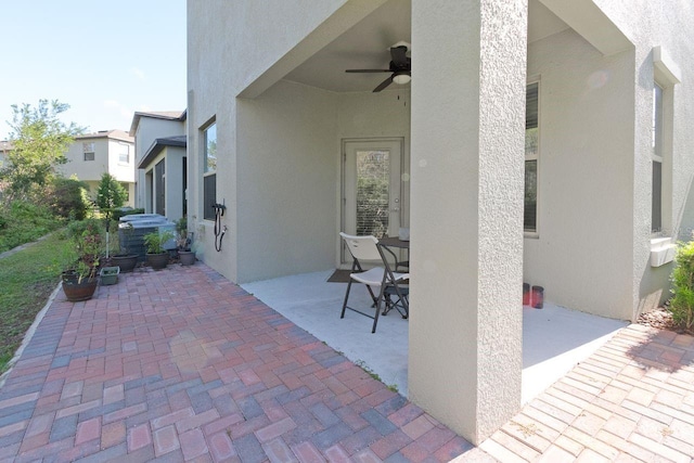 view of patio / terrace with ceiling fan