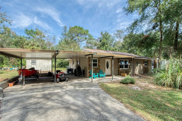 view of front of house featuring a carport