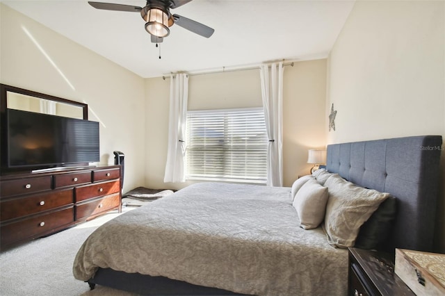 bedroom with carpet and ceiling fan