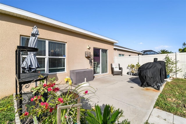 view of patio / terrace featuring a grill