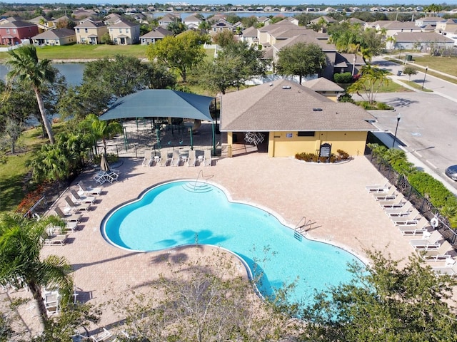 view of swimming pool featuring a patio