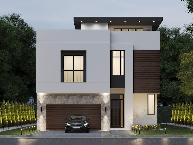 contemporary house with a garage