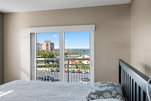 bedroom with a textured ceiling