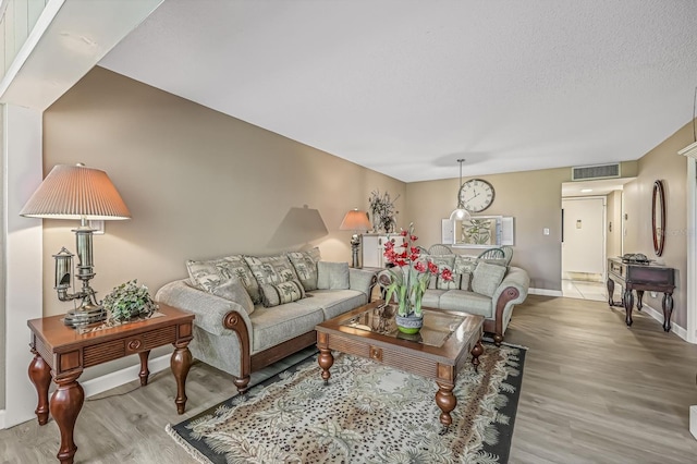 living room featuring light hardwood / wood-style floors