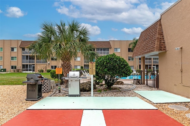 view of patio featuring grilling area