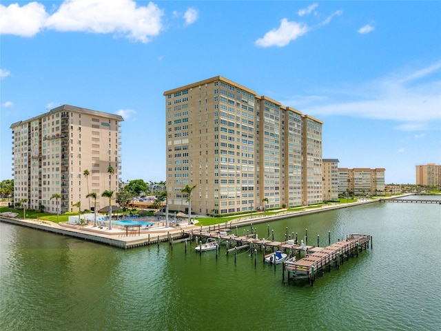 5200 Brittany Dr S Unit 1202, Saint Petersburg, FL 33715 - water view with a dock