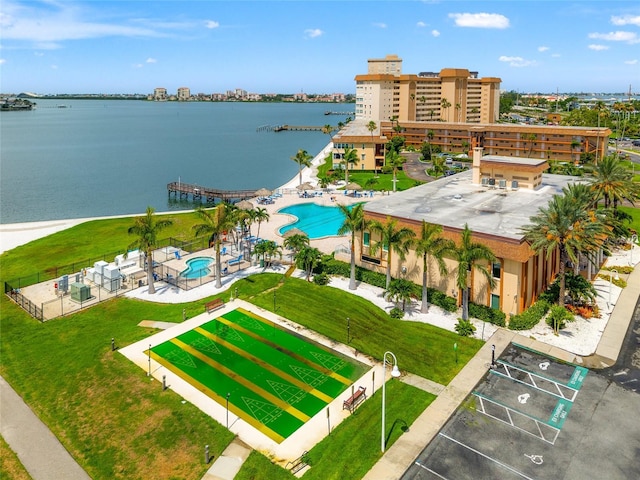 5200 Brittany Dr S Unit 1202, Saint Petersburg, FL 33715 - drone / aerial view of a large body of water and a pool