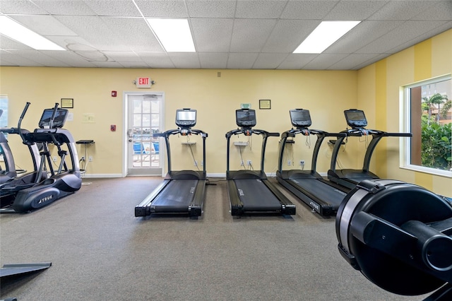 5200 Brittany Dr S Unit 1202, Saint Petersburg, FL 33715 - gym featuring a paneled ceiling