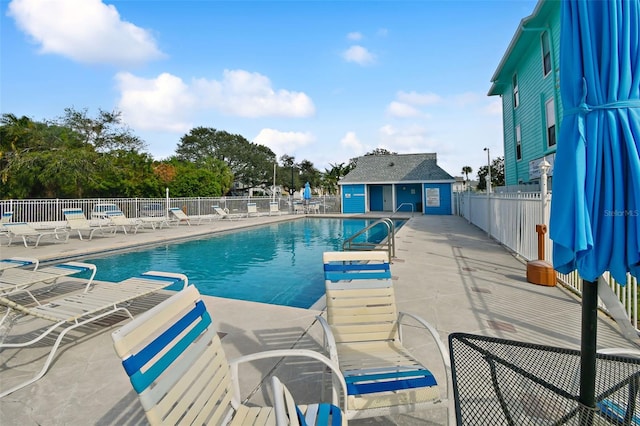 view of pool with a patio area