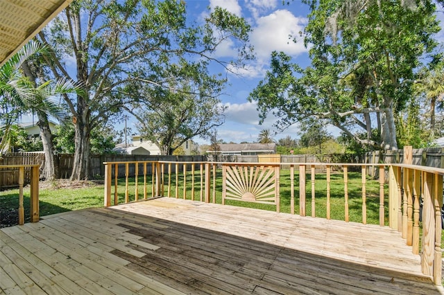 deck with a lawn