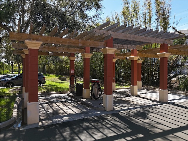 surrounding community with a pergola