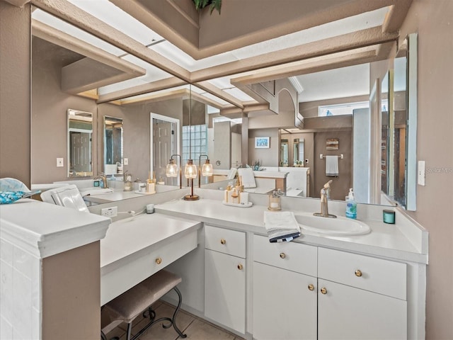 bathroom featuring vanity and tile patterned floors