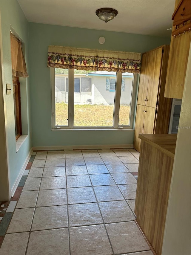 unfurnished dining area featuring a wealth of natural light