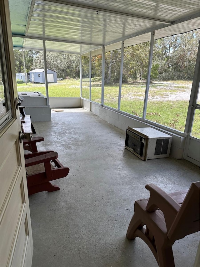 view of unfurnished sunroom