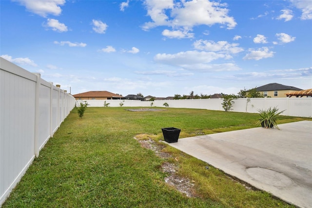 view of yard with a patio area