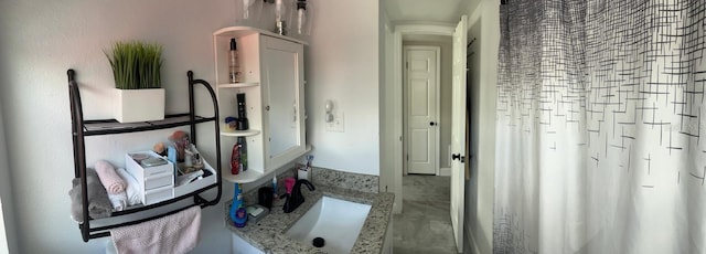 hall with sink