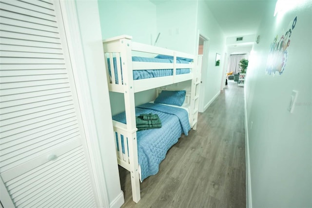 bedroom featuring light wood-type flooring